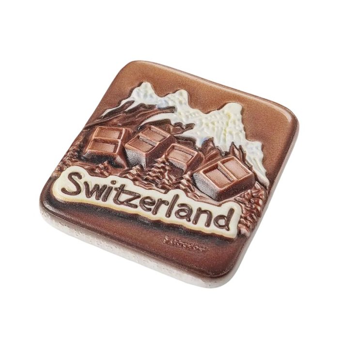 switzerland fridge magnet – chocolate mountain travel keepsake & kitchen decoration