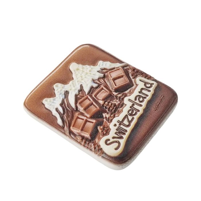 switzerland fridge magnet – chocolate mountain travel keepsake & kitchen decoration
