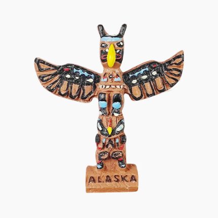 totem pole alaska, usa 3d fridge magnet – authentic hand painted souvenir