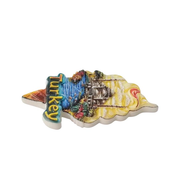 turkey fridge magnets – mosque in ice cream cone design, whimsical turkish travel souvenir gift & whiteboard décor