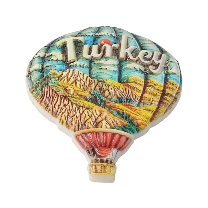 turkey hot air balloon fridge magnets – cappadocia landscape 3d design, turkish travel souvenir gift & décor