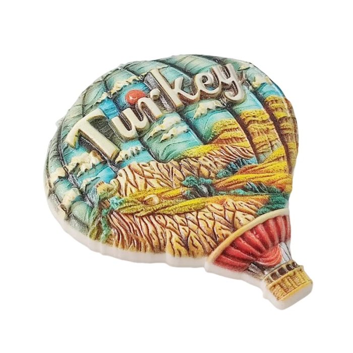 turkey hot air balloon fridge magnets – cappadocia landscape 3d design, turkish travel souvenir gift & décor
