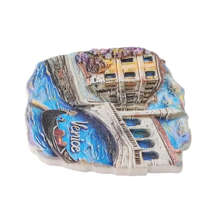 venice italy fridge magnets – gondola & canal bridge 3d design, romantic travel souvenir gift for fridge & office