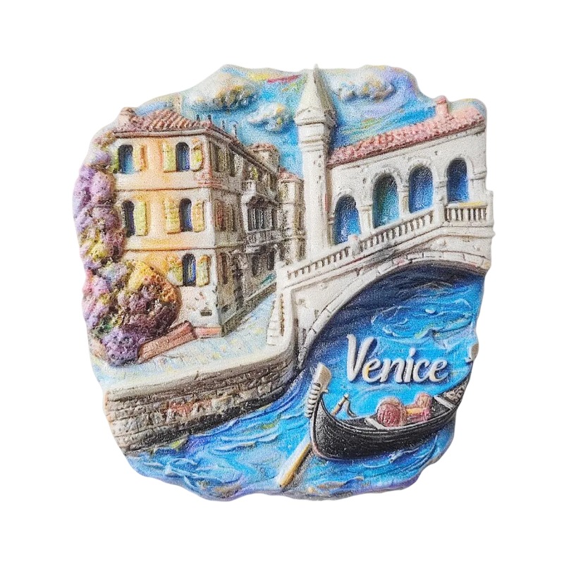 venice italy fridge magnets – gondola & canal bridge 3d design, romantic travel souvenir gift for fridge & office