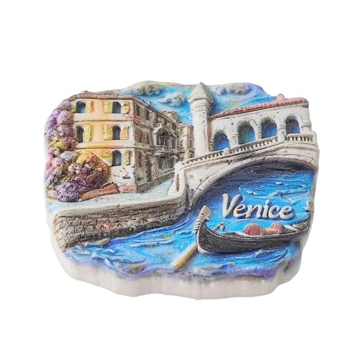 venice italy fridge magnets – gondola & canal bridge 3d design, romantic travel souvenir gift for fridge & office