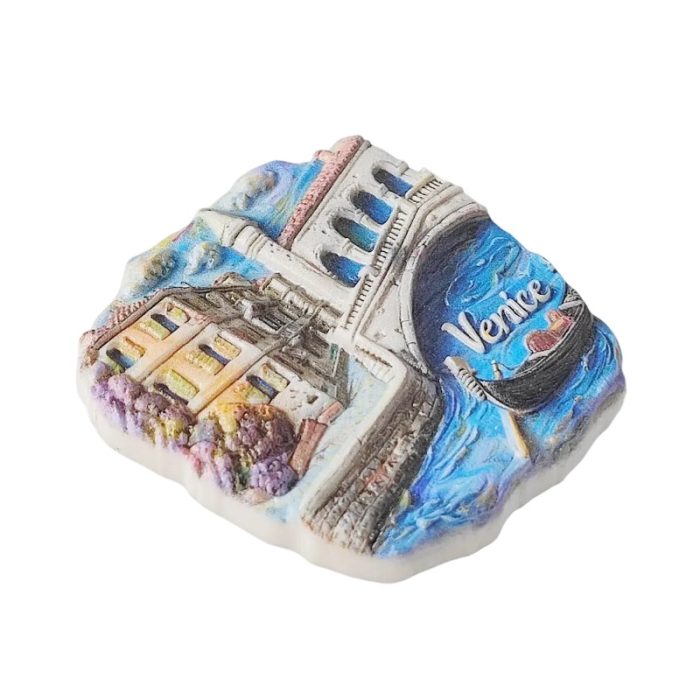 venice italy fridge magnets – gondola & canal bridge 3d design, romantic travel souvenir gift for fridge & office