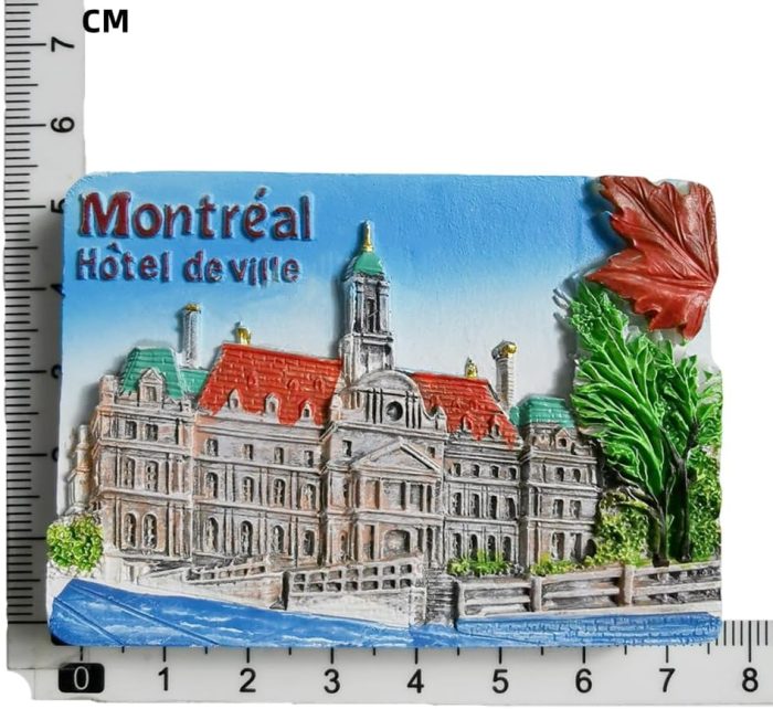 montreal city hall fridge magnet – canada architecture travel souvenir gift & heritage whiteboard decor
