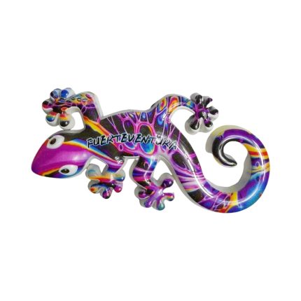 colorful gecko fuerteventura spain fridge magnet exotic home decoration & travel collectible
