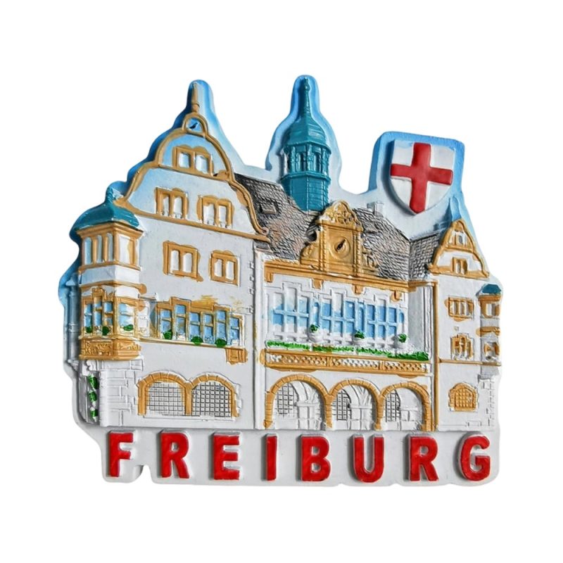 freiburg town hall germany fridge magnet historic building souvenir & charming office memo holder