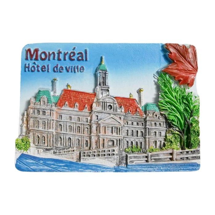 montreal city hall fridge magnet – canada architecture travel souvenir gift & heritage whiteboard decor