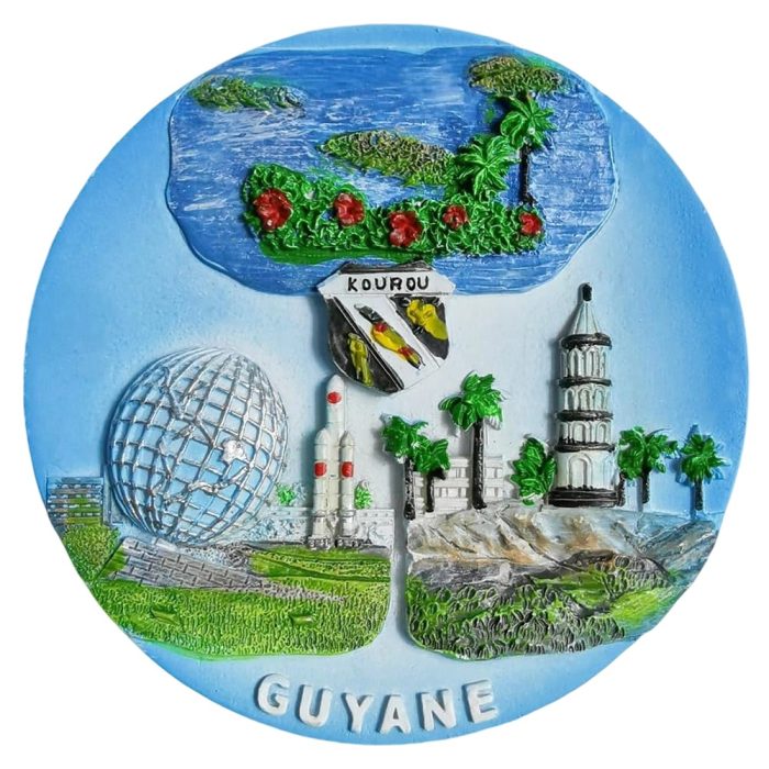 kourou space & landscape guyane france fridge magnet exotic tropical collectible & travel memory