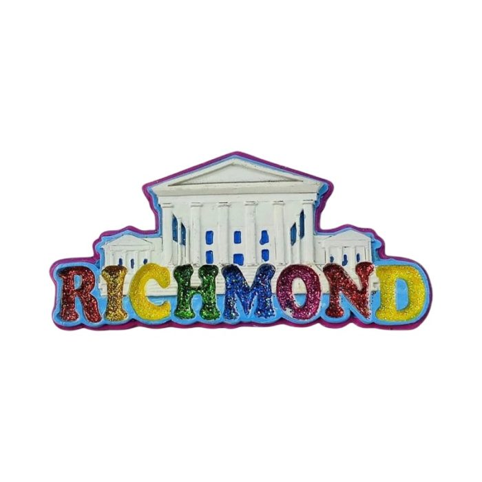 richmond usa fridge magnet rainbow lettering city souvenir for whiteboard or office locker