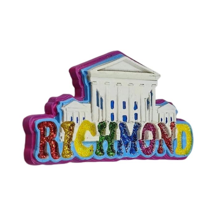 richmond usa fridge magnet rainbow lettering city souvenir for whiteboard or office locker