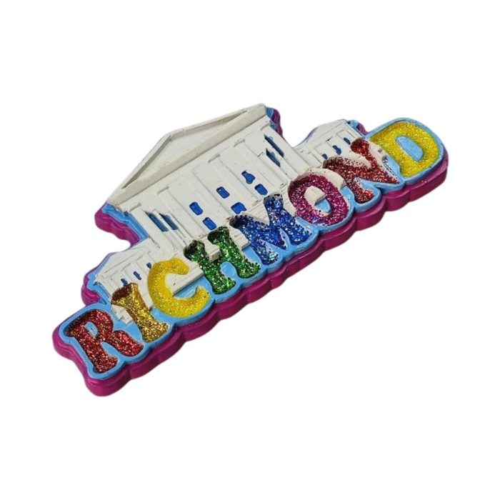 richmond usa fridge magnet rainbow lettering city souvenir for whiteboard or office locker