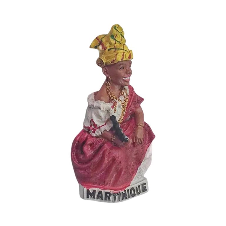 martinique fridge magnet – french caribbean island souvenir with traditional dress & tropical flair