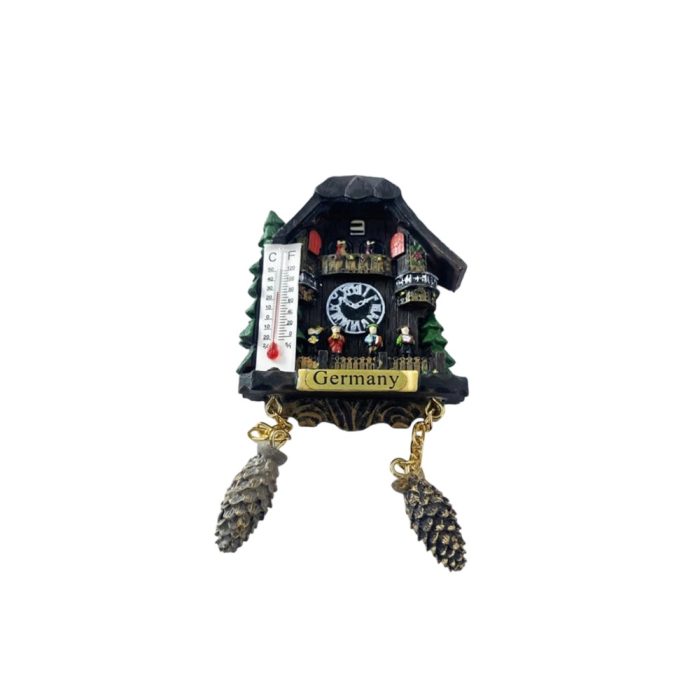 thermometer chalet cuckoo clock germany fridge magnets – alpine weather guide souvenir & magnetic decor