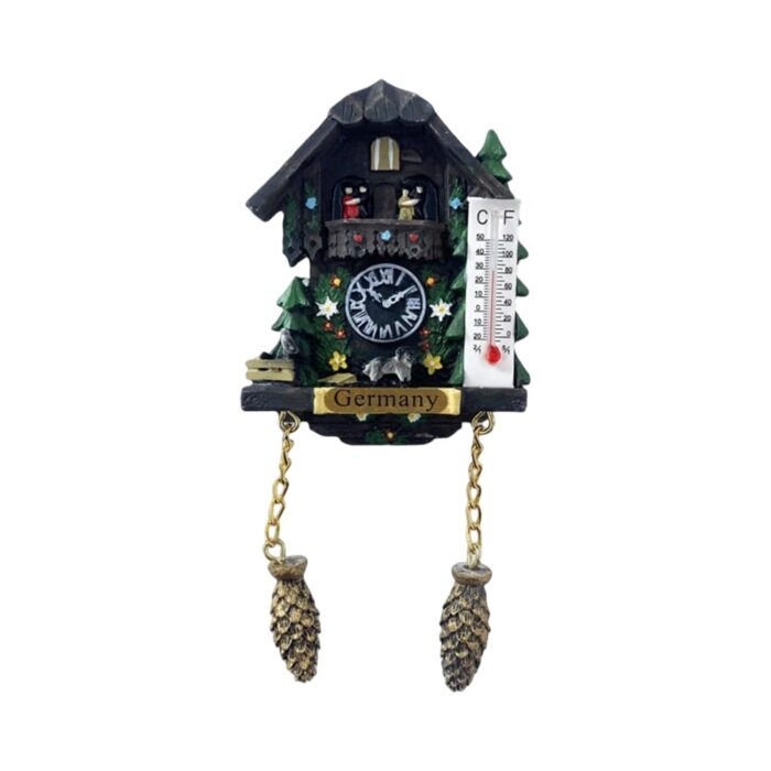 bavarian folk cuckoo clock germany fridge magnets – dancing figurine keepsake & magnetic chalet decor