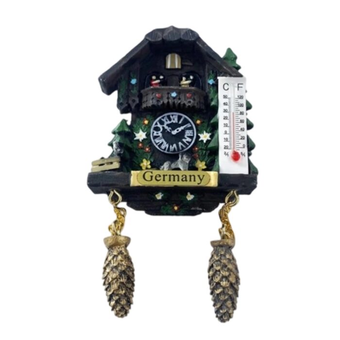 bavarian folk cuckoo clock germany fridge magnets – dancing figurine keepsake & magnetic chalet decor