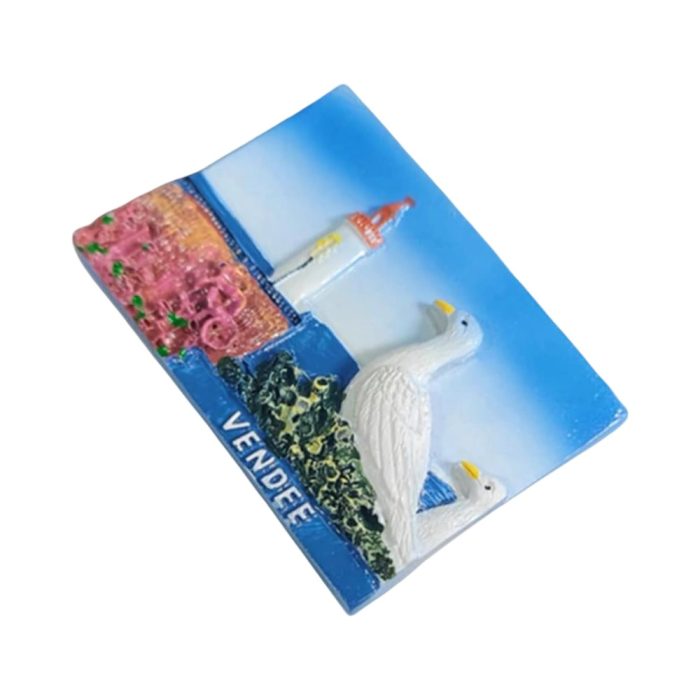 vendee france fridge magnet – lighthouse & seagull coastal scene travel gift & nautical whiteboard decor