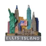 ellis island new york usa fridge magnet liberty statue & skyline souvenir gift decoration