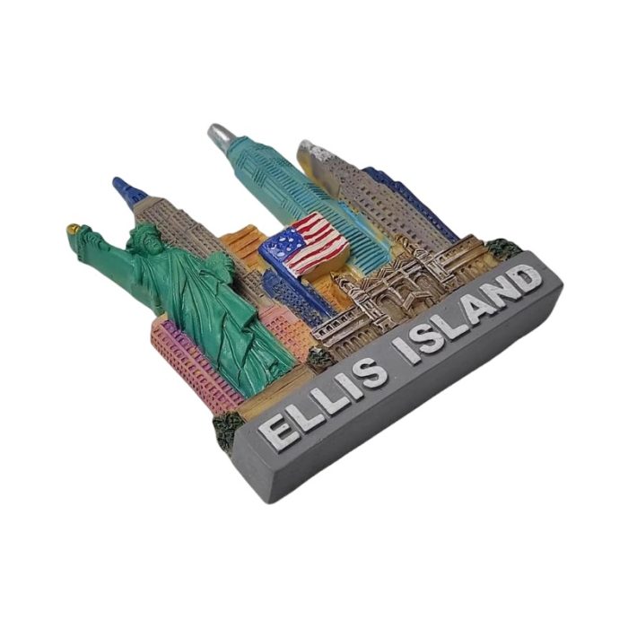 ellis island new york usa fridge magnet liberty statue & skyline souvenir gift decoration