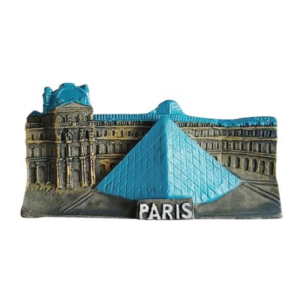 paris louvre pyramid fridge magnet – modern art landmark collectible travel gift from france