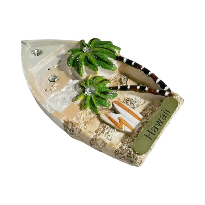 hawaii beach scene usa fridge magnet palm tree surfboard souvenir & tropical island décor