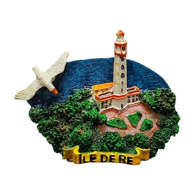 Île de ré france fridge magnet – lighthouse & seagull coastal island travel souvenir & nautical decor