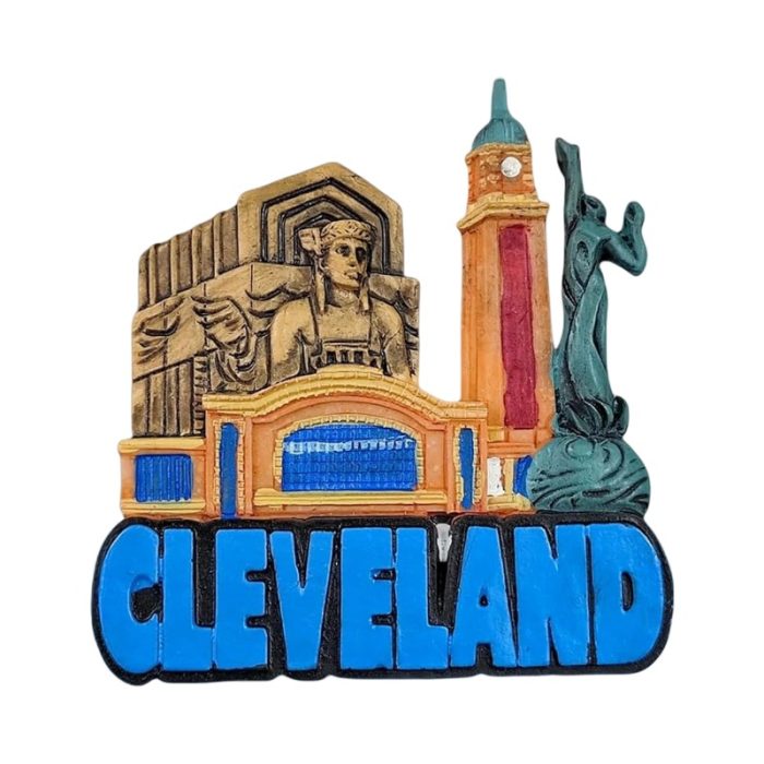 usa cleveland fridge magnet historic landmarks & city architecture souvenir