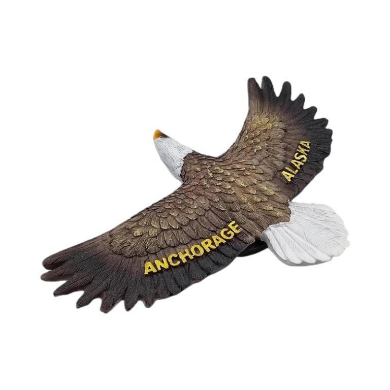 usa alaska anchorage fridge magnet majestic eagle & nature souvenir
