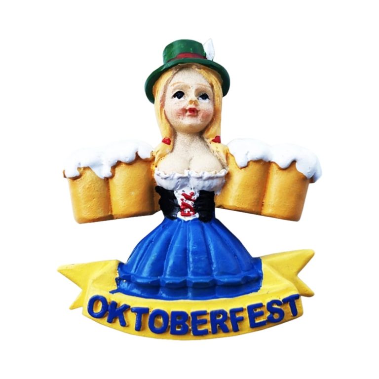 oktoberfest germany fridge magnet beer maid design for party lovers & fridge bar decor
