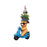 germany cities guide fridge magnet bear on scooter with berlin, hamburg, frankfurt signs – colorful souvenir & kids room decor