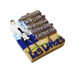 les landes france fridge magnet – signpost with stilts figure regional souvenir gift & coastal vibe decor