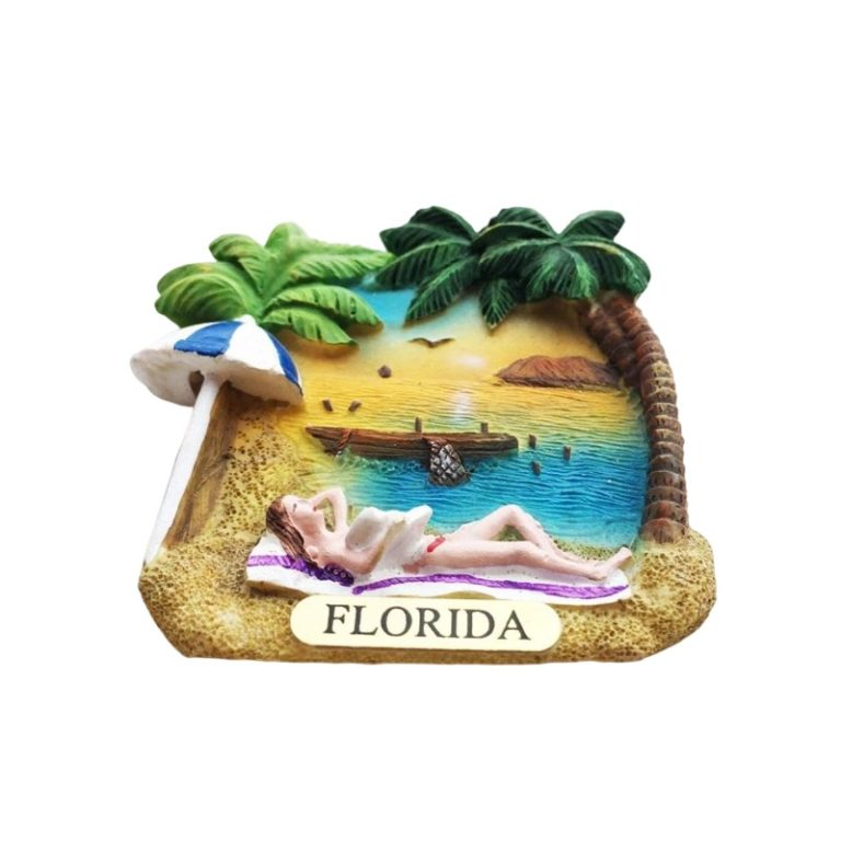 florida beach relaxation usa fridge magnet tropical vacation souvenir & sunbathing décor