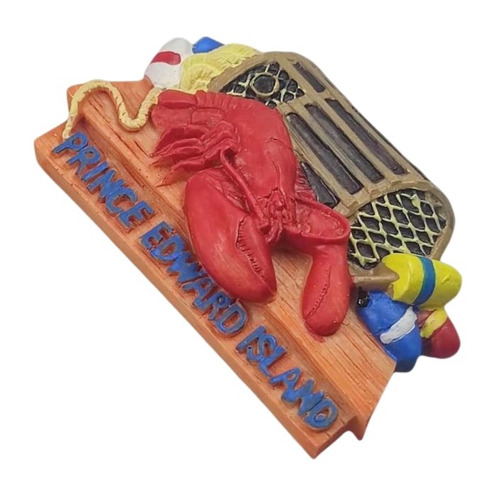 prince edward island lobster fridge magnet – east coast canada travel souvenir gift & nautical kitchen decor