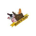 delices de france fridge magnet – french food basket with wine & baguette culinary souvenir gift