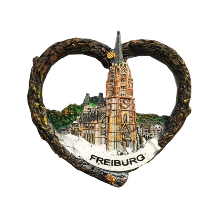 freiburg cathedral germany fridge magnet heart shaped scenic view souvenir & elegant german decor