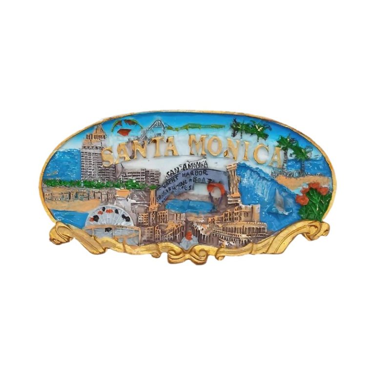 santa monica california usa fridge magnet beachside city travel souvenir & colorful coastal décor