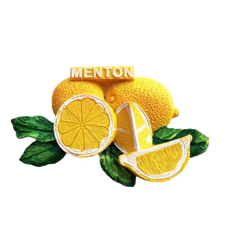 lemon fruit slice menton france fridge magnet citrus travel gift & sunny whiteboard decor