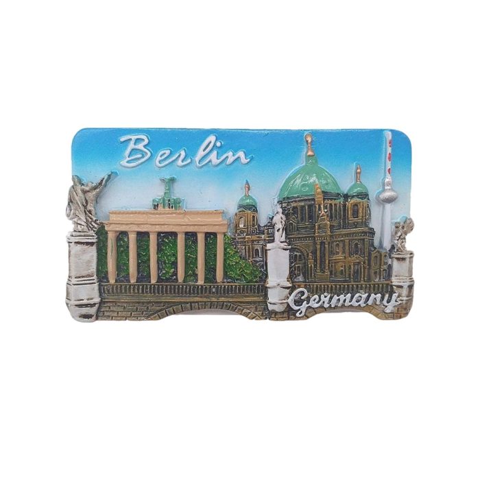 berlin germany fridge magnet brandenburg gate & cathedral souvenir & elegant historic landmark decor