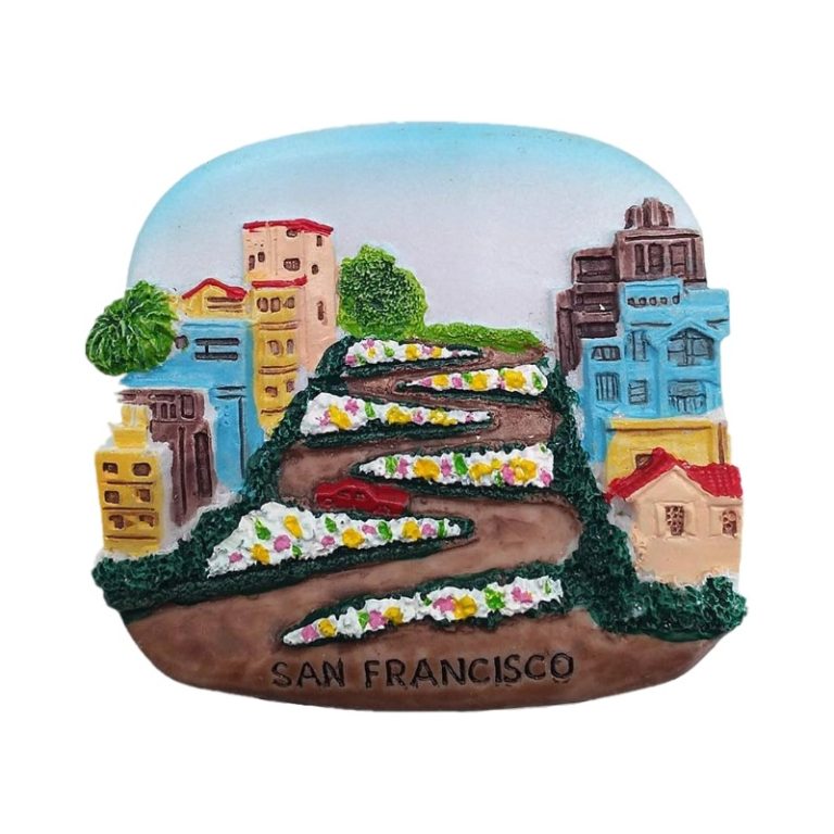lombard street san francisco usa fridge magnet crooked road scene souvenir & colorful décor