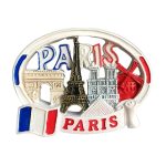 paris icons collage france fridge magnet eiffel tower, arc de triomphe & moulin rouge decor