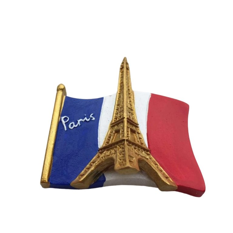 eiffel tower with french flags paris france fridge magnet patriotic travel souvenir & classic magnet display