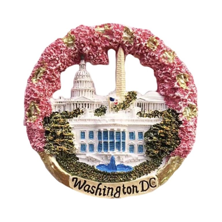 washington dc usa fridge magnet iconic landmarks travel souvenir gift & cherry blossom décor