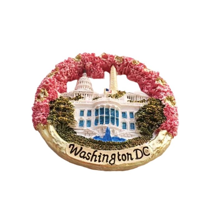 washington dc usa fridge magnet iconic landmarks travel souvenir gift & cherry blossom décor