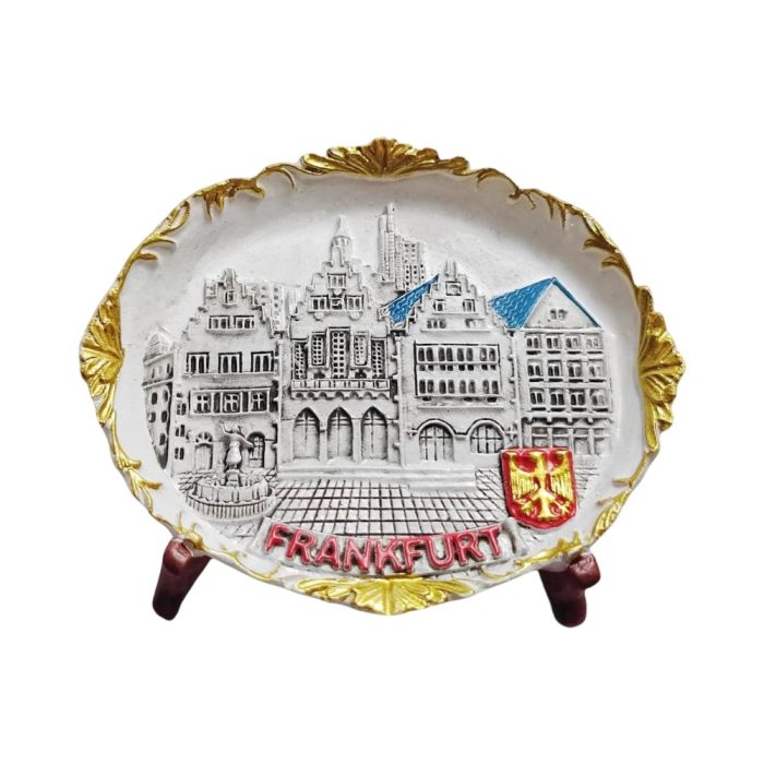 frankfurt germany fridge magnet historic town hall & scenic city square souvenir