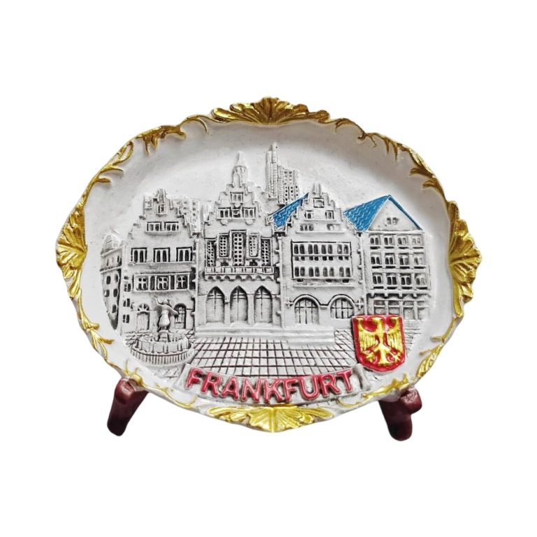 frankfurt germany fridge magnet historic town hall & scenic city square souvenir