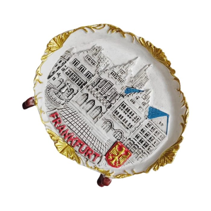 frankfurt germany fridge magnet historic town hall & scenic city square souvenir