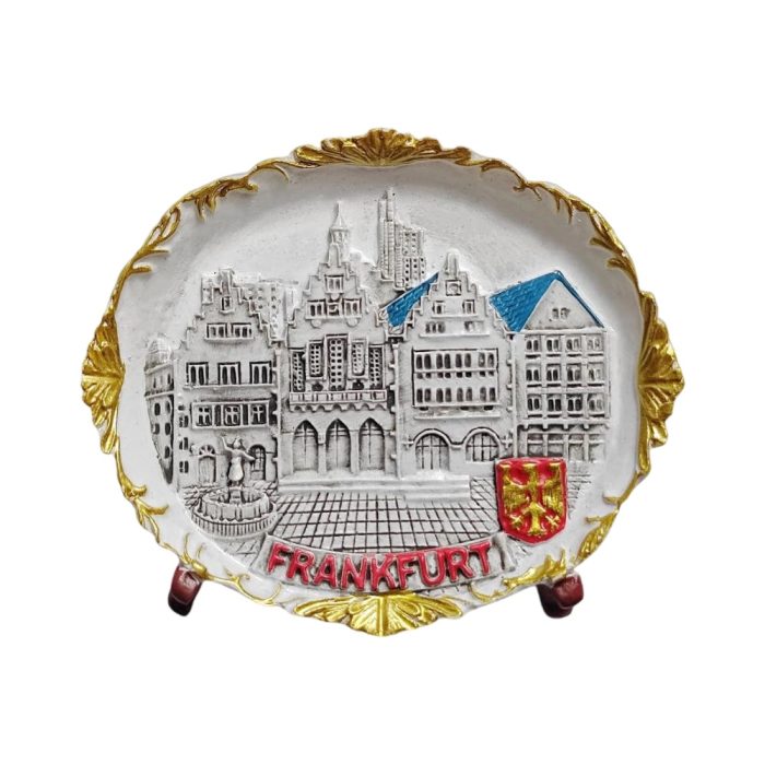 frankfurt germany fridge magnet historic town hall & scenic city square souvenir