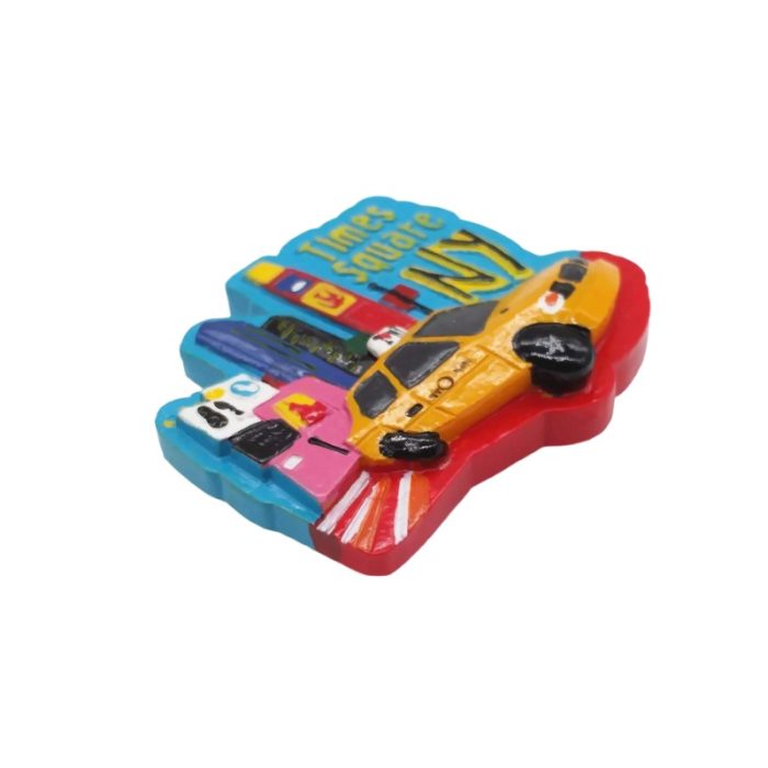 new york usa fridge magnet times square yellow cab scene for urban travel gift & fridge display